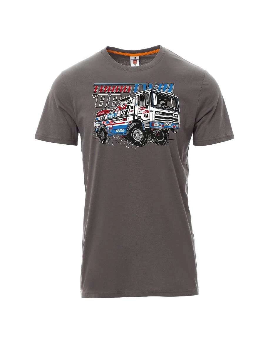 Męski t-shirt szary Turbo Twin z Dakaru 1988