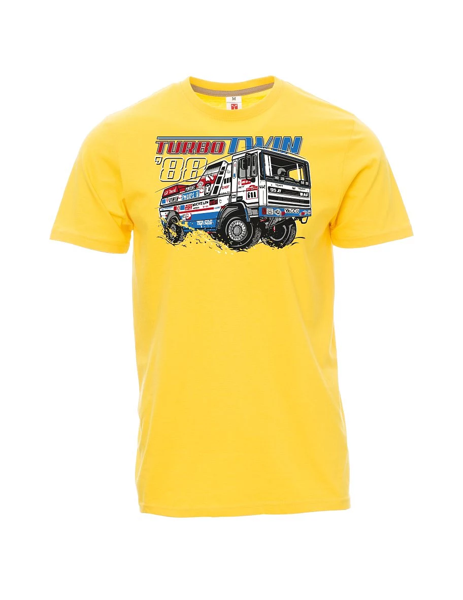 Męski t-shirt żółty Turbo Twin z Dakaru 1988