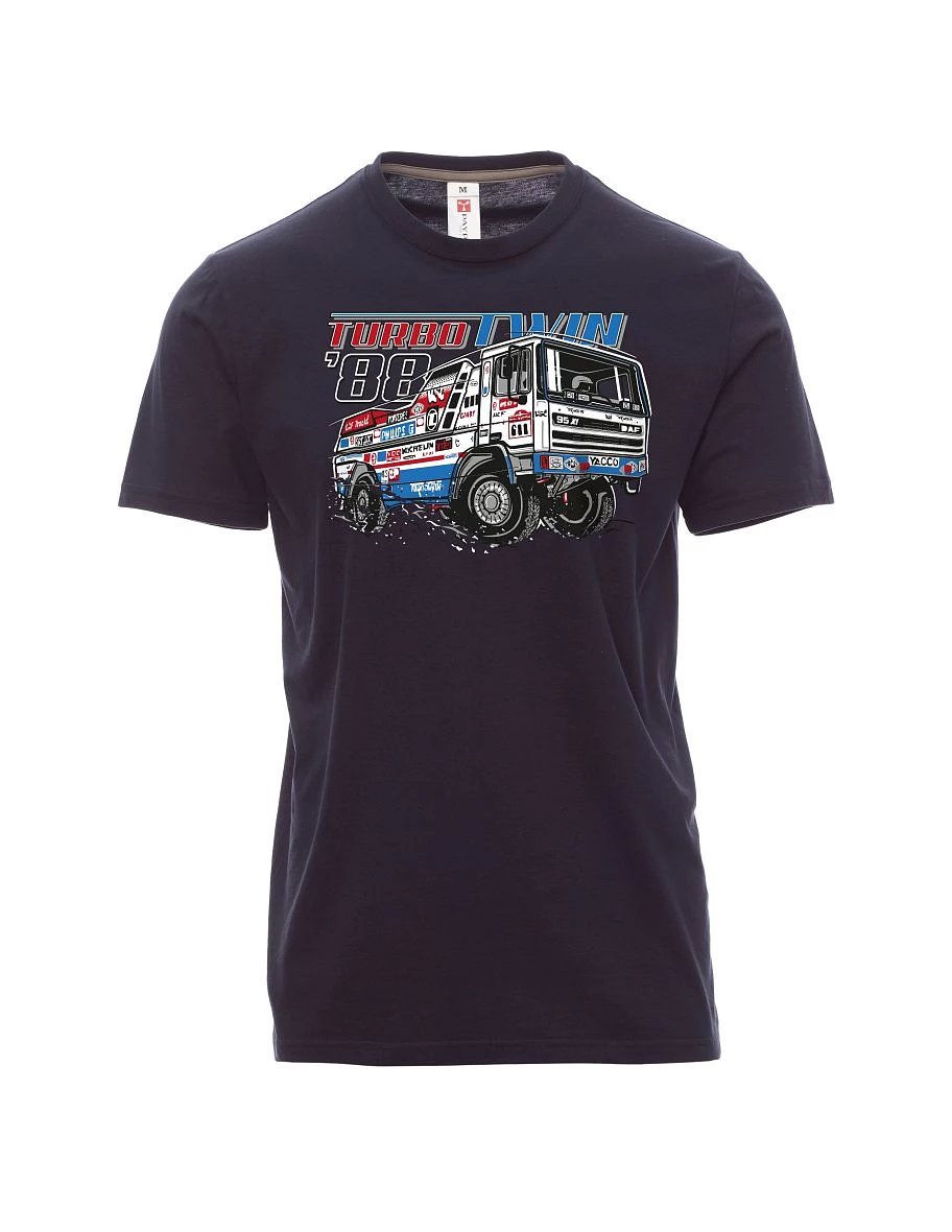 Męski t-shirt marynarka wojenna Turbo Twin z Dakaru 1988