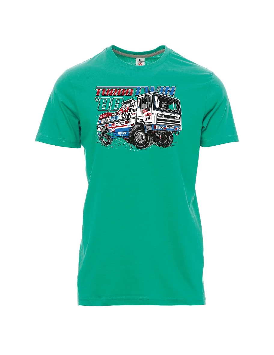 Męski t-shirt szmaragdy Turbo Twin z Dakaru 1988