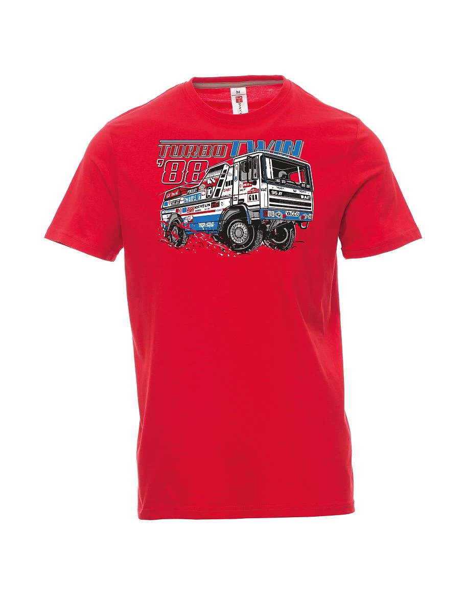 Męski t-shirt czerwony Turbo Twin z Dakaru 1988