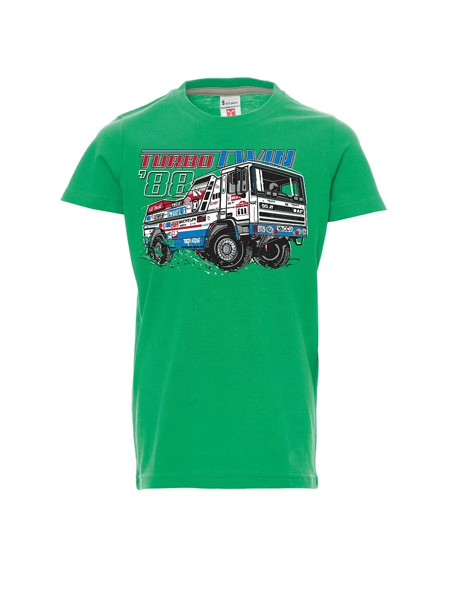 Dziecięcy t-shirt zielony TurboTwin z Dakaru 1988