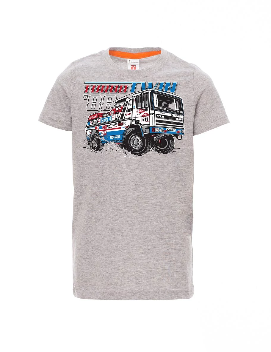 Dziecięcy t-shirt szary melange TurboTwin z Dakaru 1988