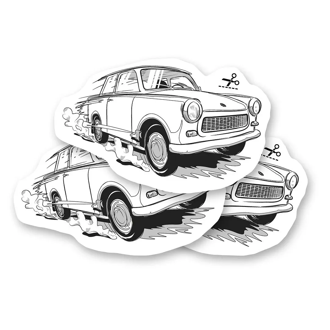 Tymczasowy tatuaż z weteranem Trabant