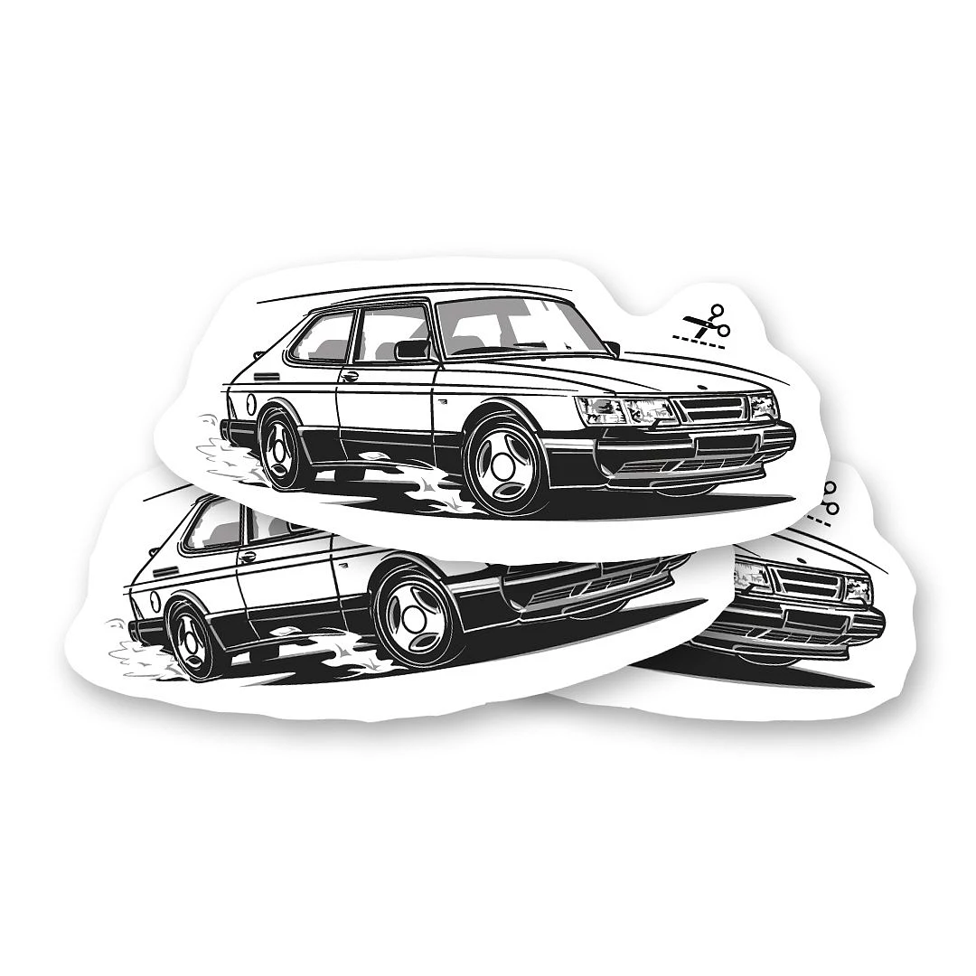 Tymczasowy tatuaż z weteranem Saab 900
