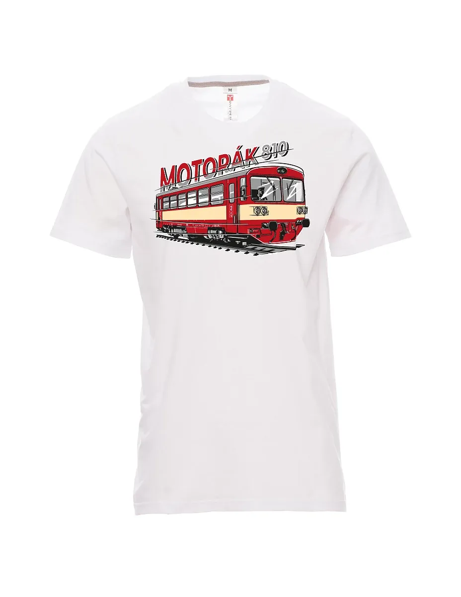 Męski t-shirt biały Pociąg motorowy 810