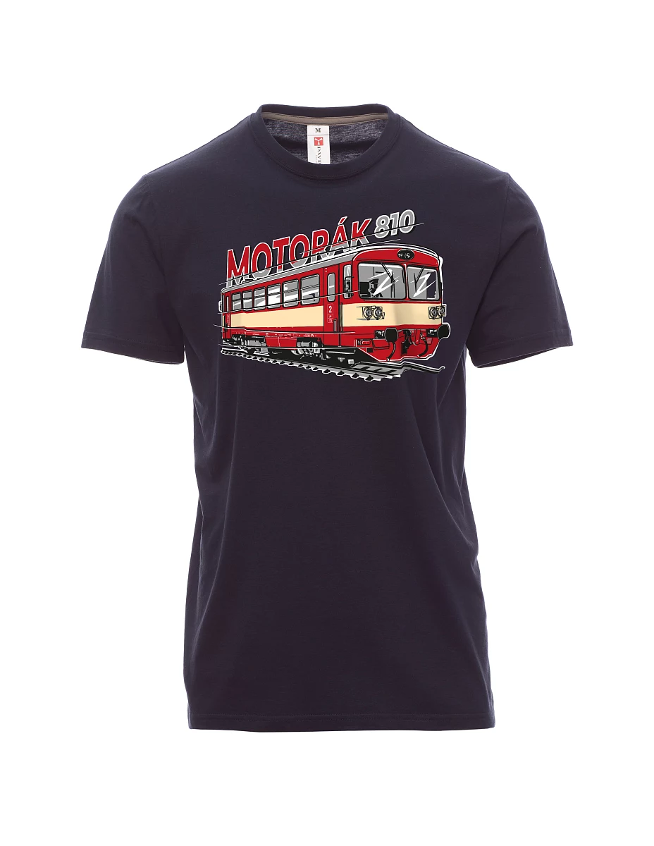 Męski t-shirt marynarka wojenna Pociąg motorowy 810