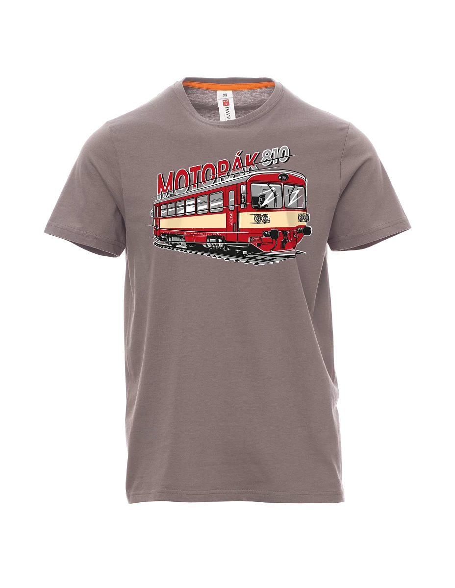 Męski t-shirt stalowa szarość Pociąg motorowy 810