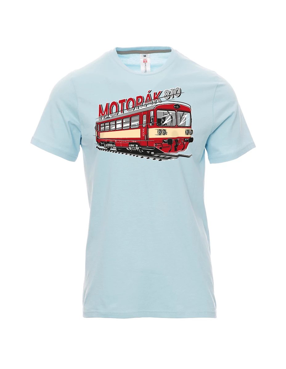 Męski t-shirt jasno niebieski Pociąg motorowy 810