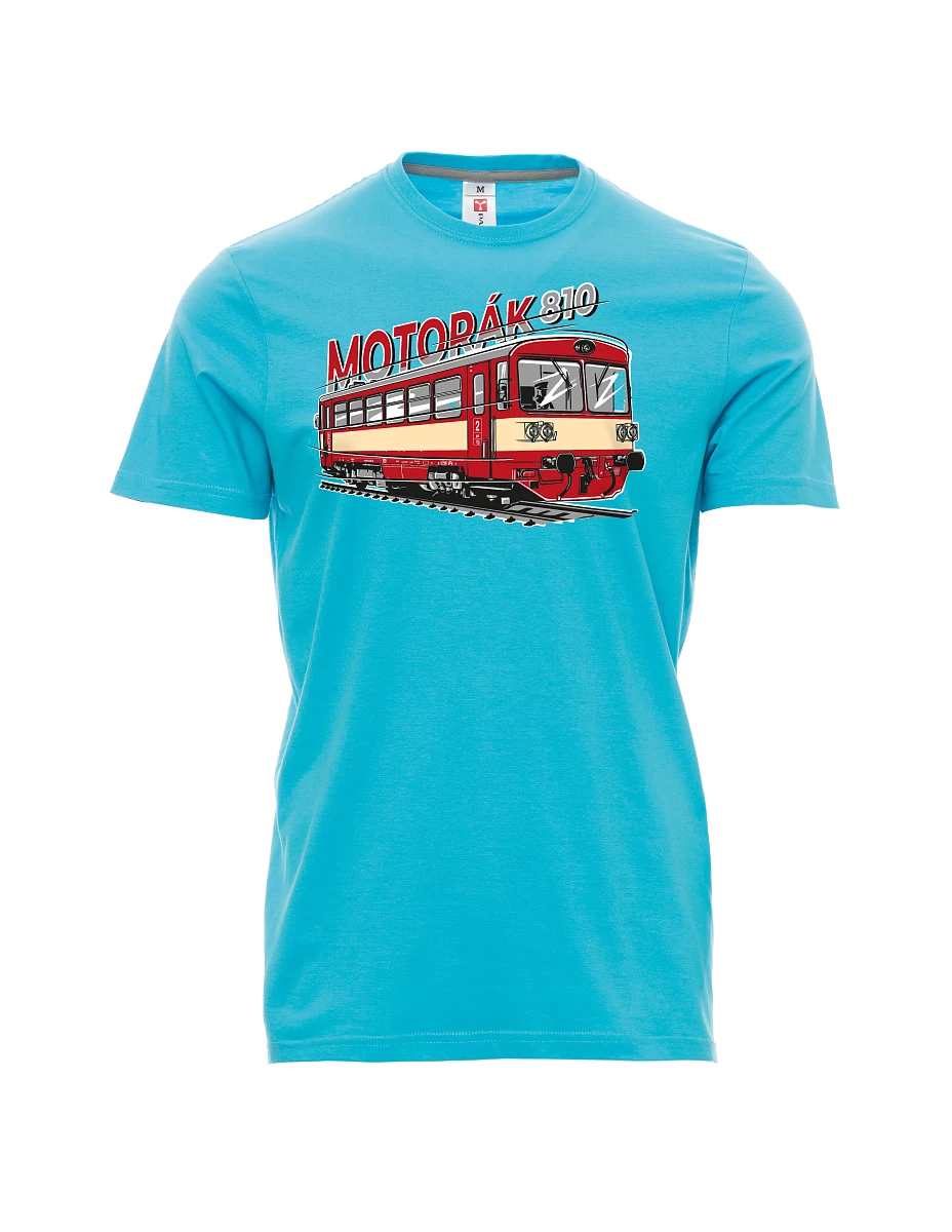 Męski t-shirt turkusowy Pociąg motorowy 810