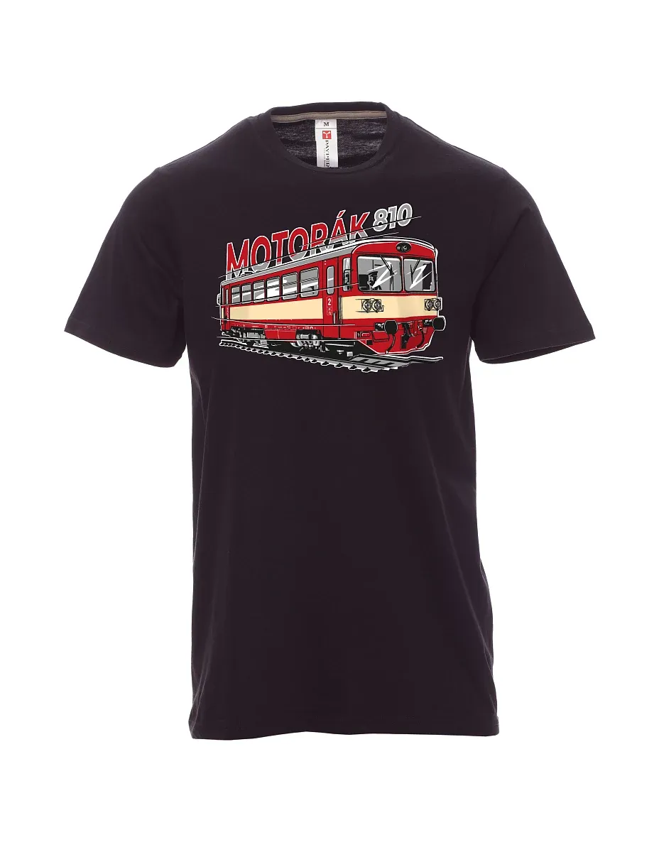 Męski t-shirt czarny Pociąg motorowy 810