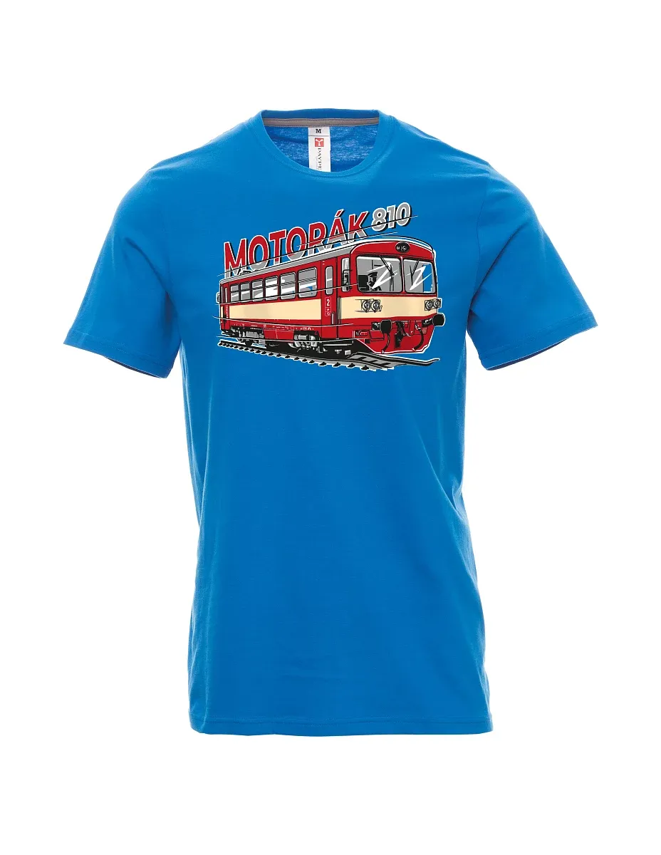 Męski t-shirt jasno niebieski Pociąg motorowy 810