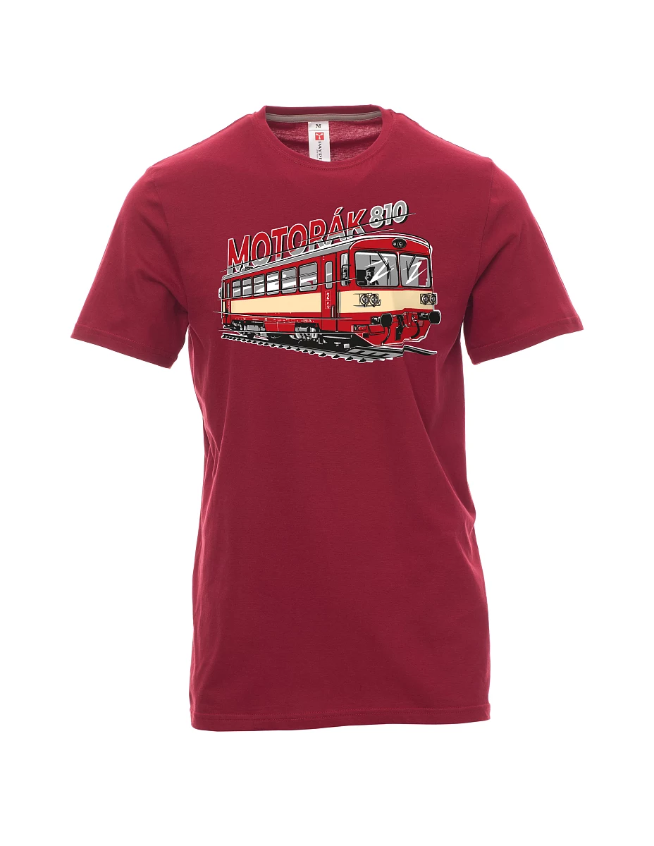 Męski t-shirt czerwony Pociąg motorowy 810