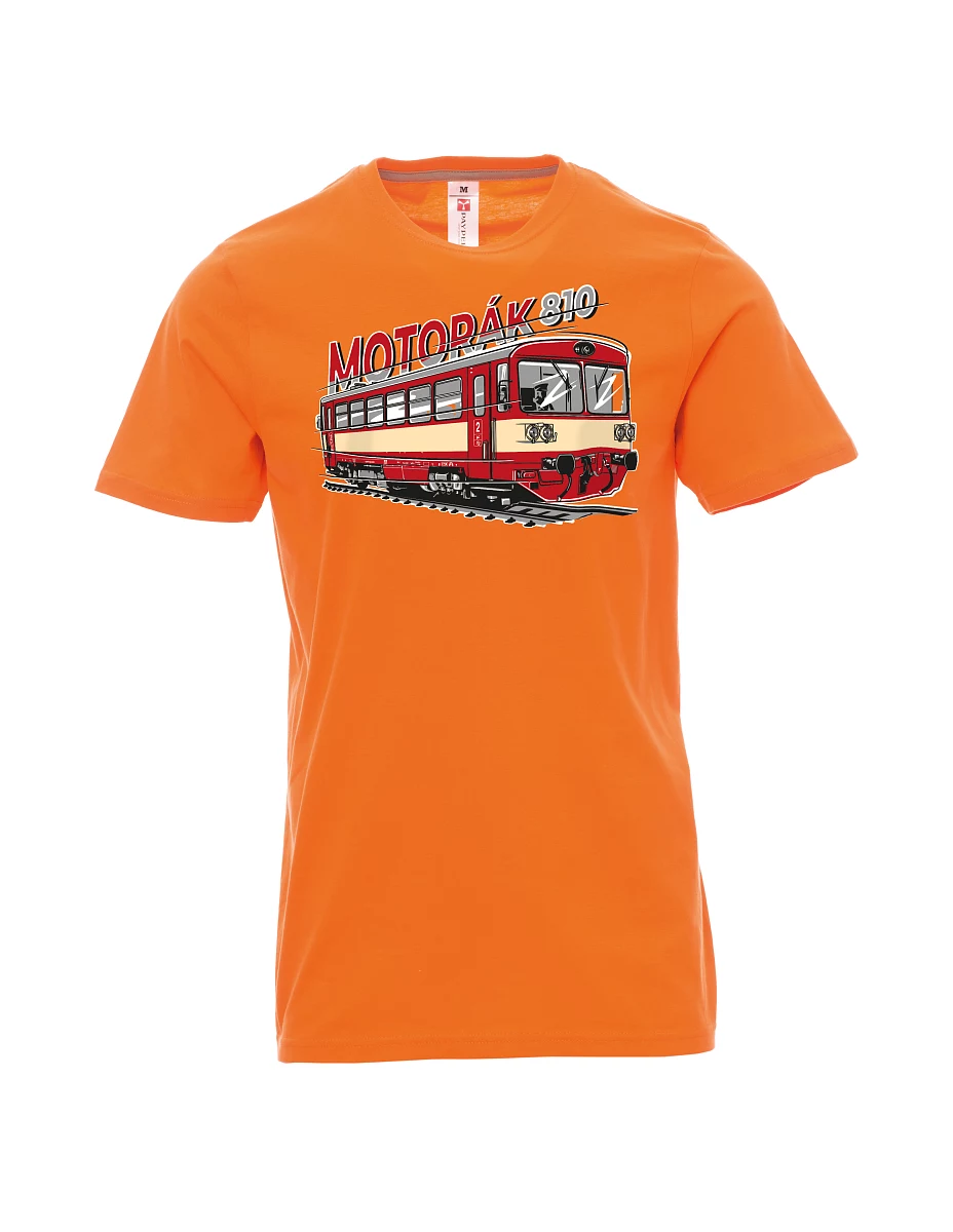 Męski t-shirt pomarańczowy Pociąg motorowy 810