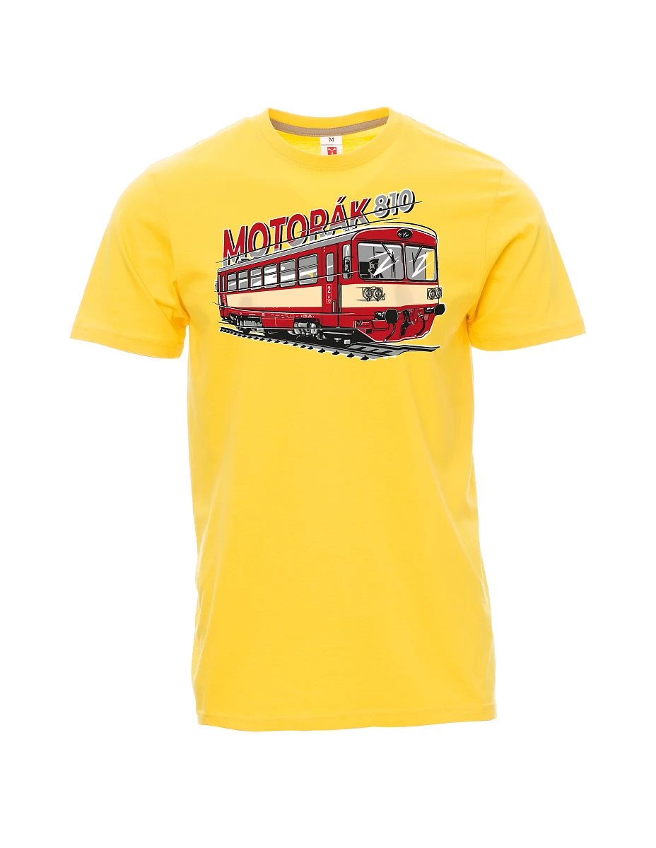 Męski t-shirt żółty Pociąg motorowy 810