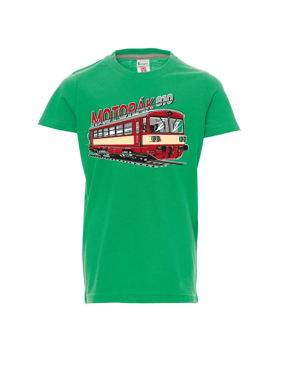 Dziecięcy t-shirt zielony Pociąg motorowy 810