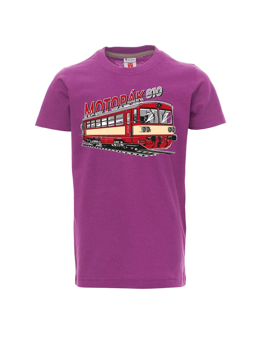 Dziecięcy t-shirt purpurowy Pociąg motorowy 810