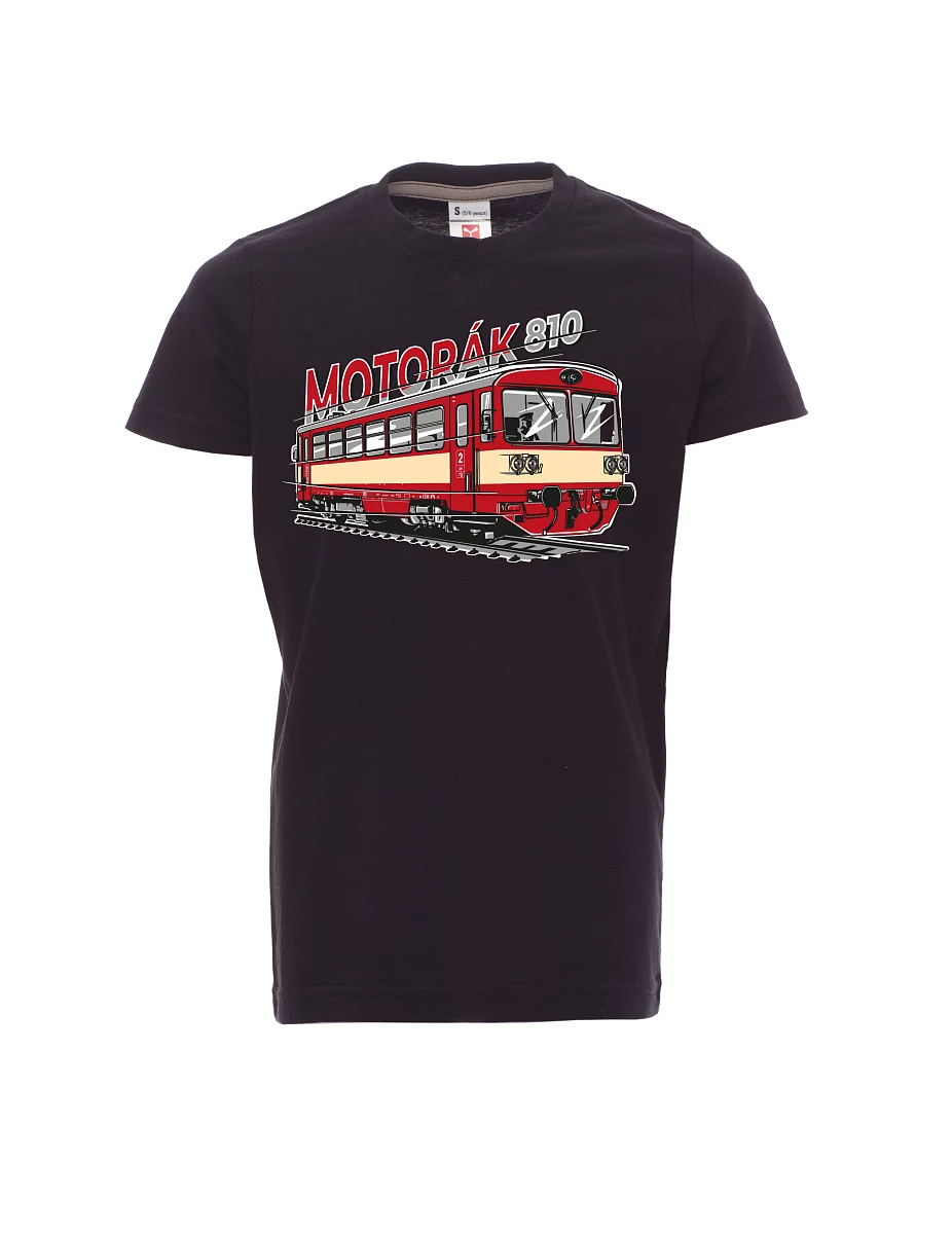 Dziecięcy t-shirt czarny Pociąg motorowy 810