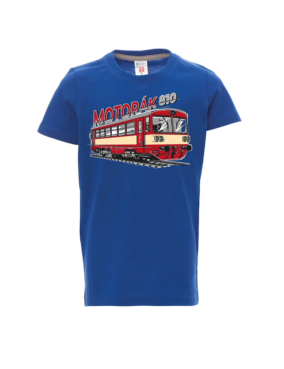 Dziecięcy t-shirt niebieski Pociąg motorowy 810