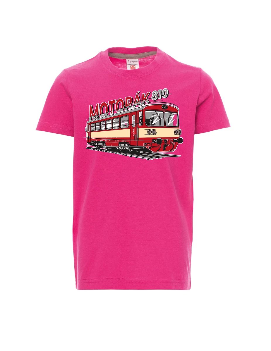 Dziecięcy t-shirt różowy Pociąg motorowy 810