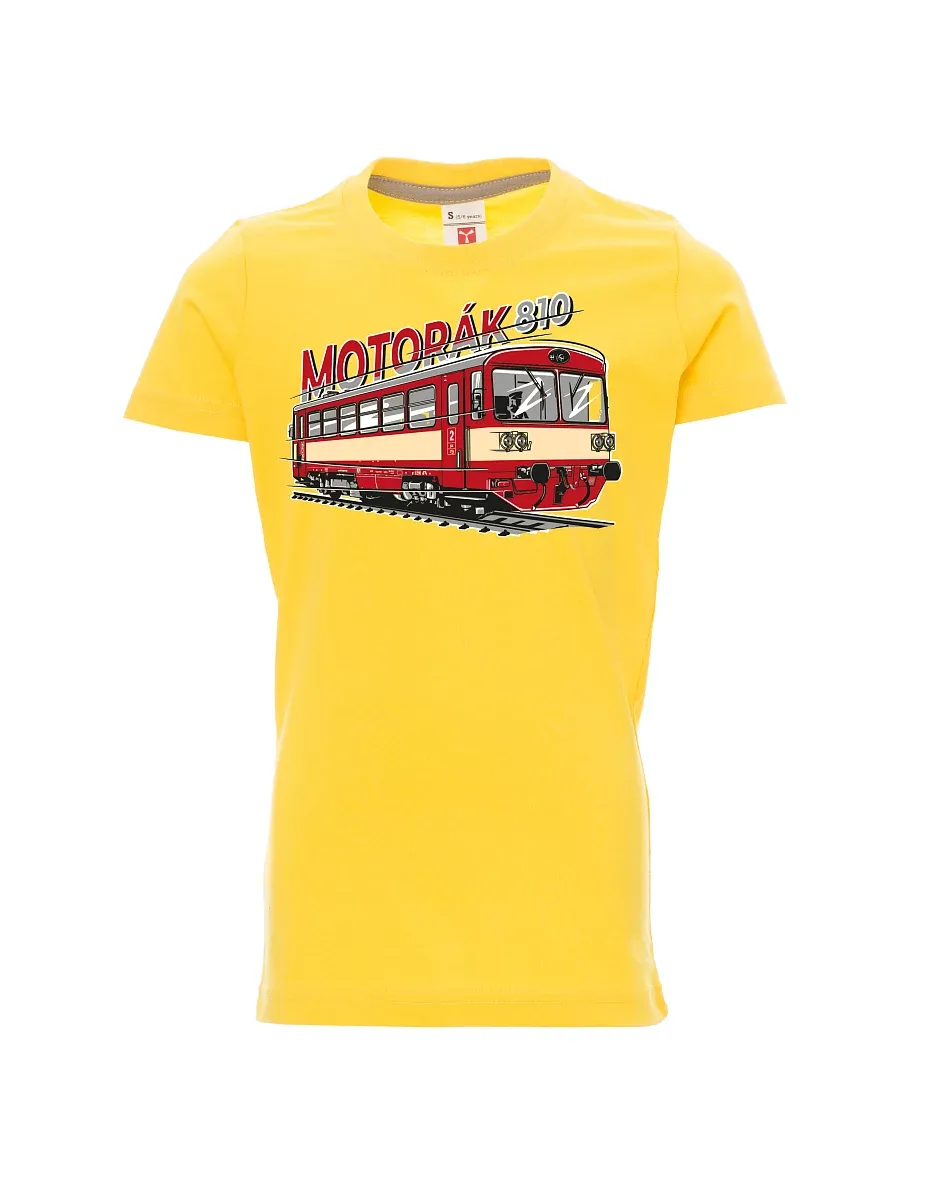 Dziecięcy t-shirt żółty Pociąg motorowy 810