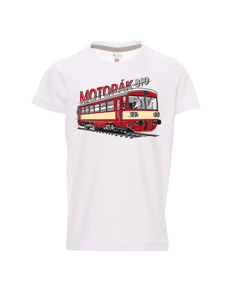 Dziecięcy t-shirt biały Pociąg motorowy 810