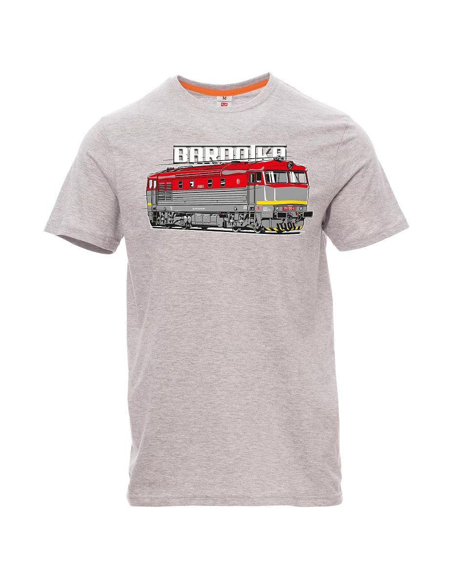 Męski t-shirt szary melanż Lokomotywa Bardotka