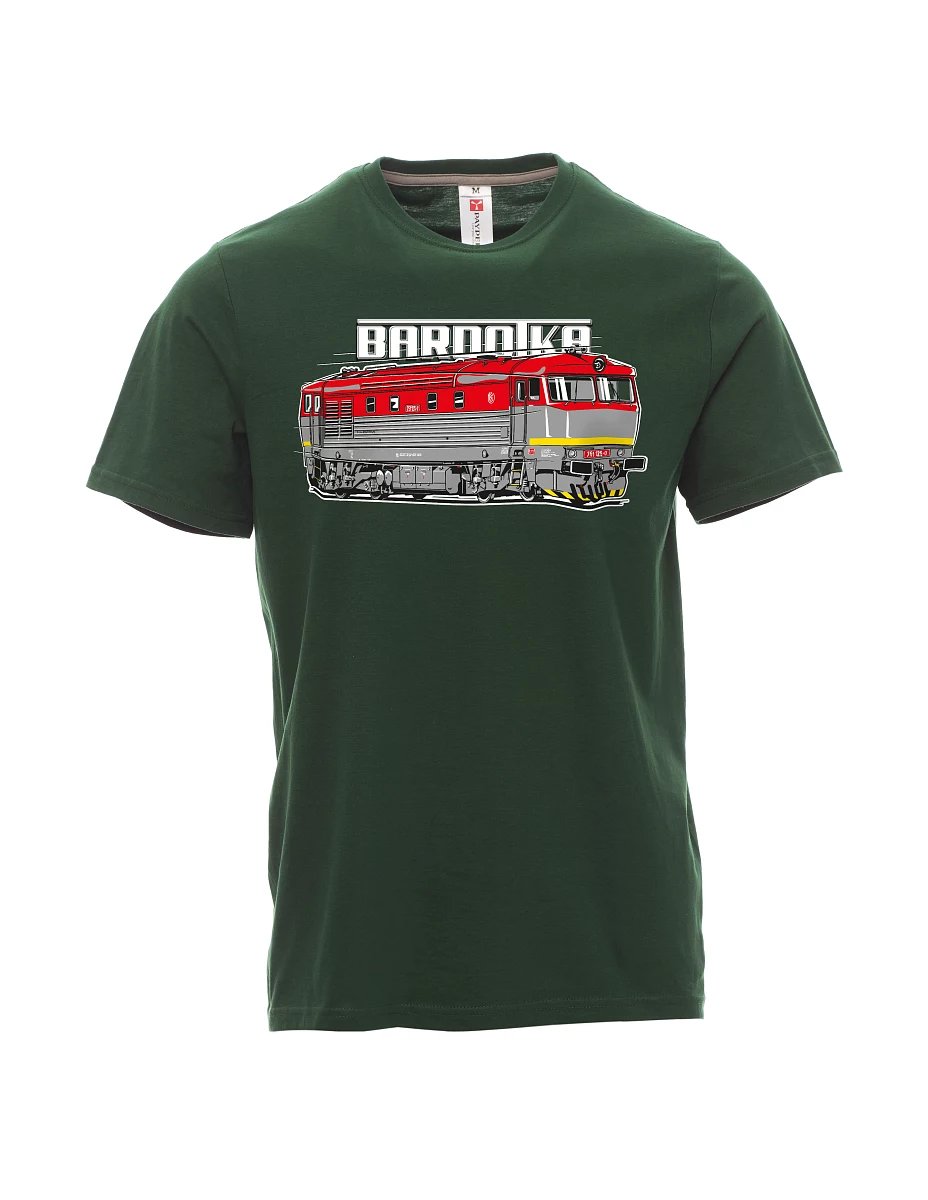 Męski t-shirt ciemnozielony Lokomotywa Bardotka