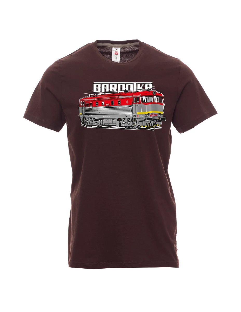 Męski t-shirt ciemny brąz Lokomotywa Bardotka