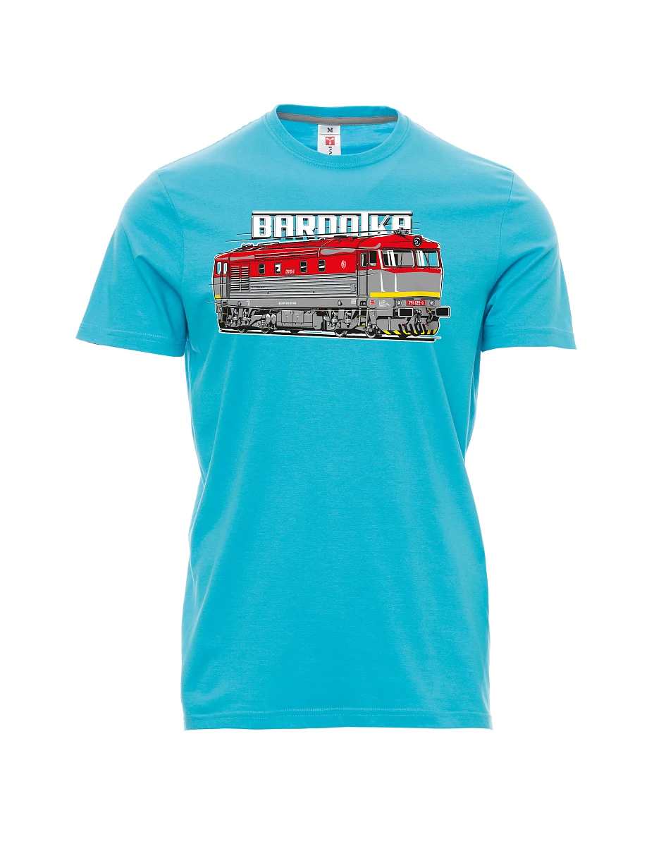 Męski t-shirt turkusowy Lokomotywa Bardotka