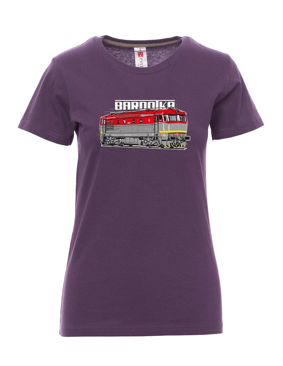 Damski t-shirt purpurowy Lokomotywa Bardotka
