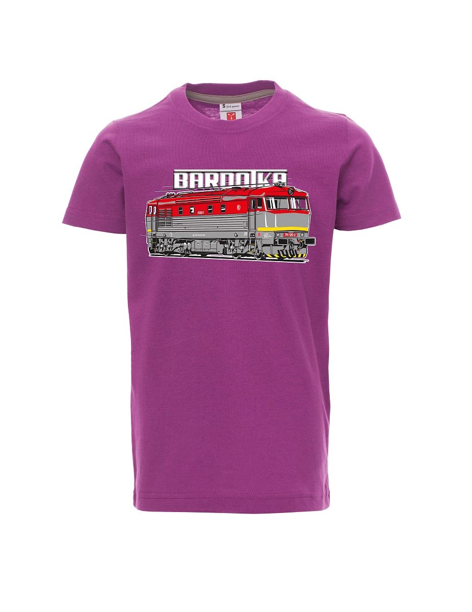 Dziecięcy t-shirt purpurowy Lokomotywa Bardotka