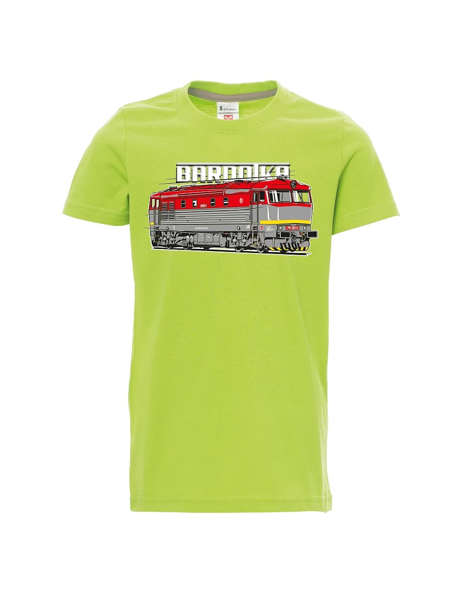 Dziecięcy t-shirt jasno zielony Lokomotywa Bardotka