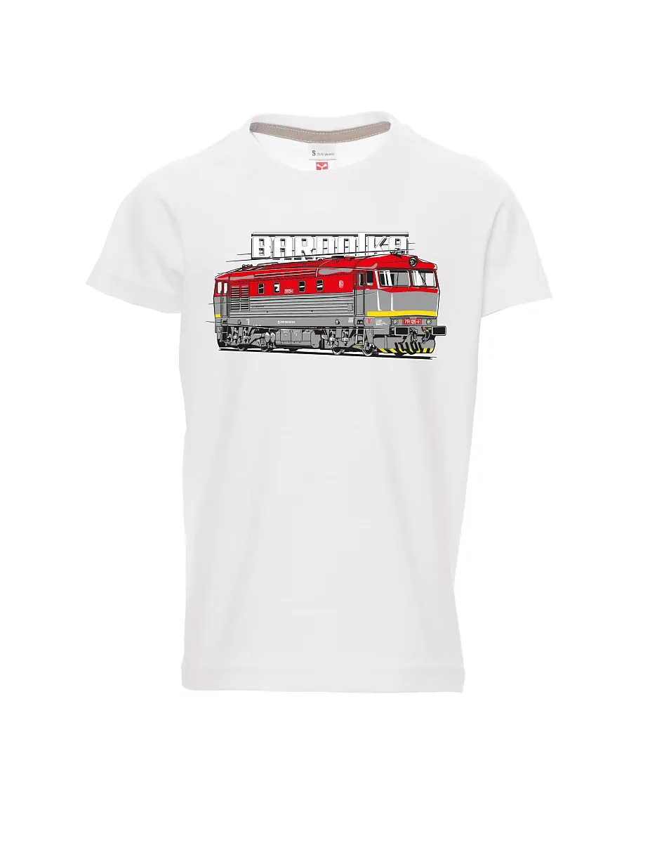 Dziecięcy t-shirt biały Lokomotywa Bardotka