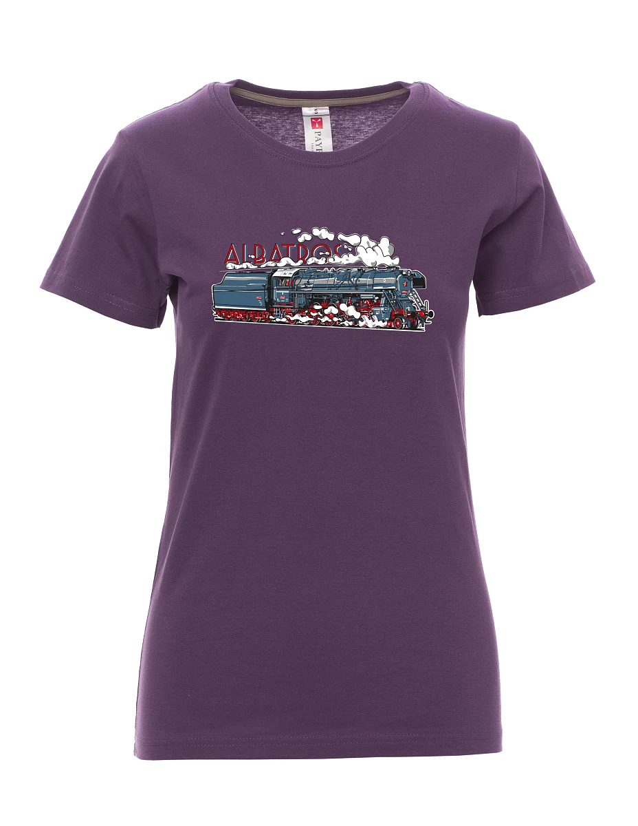 Damski t-shirt purpurowy Lokomotywa Albatros