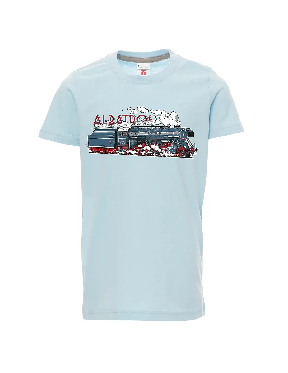 Dziecięcy t-shirt niebieski Lokomotywa Albatros