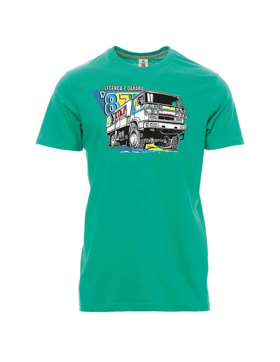 Męski t-shirt szmaragdy Liaz z Dakaru 1987