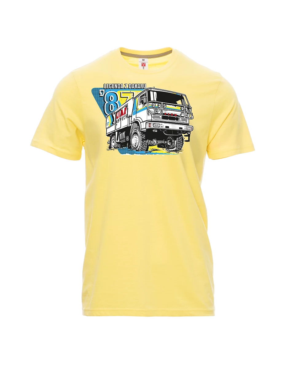 Męski t-shirt jasny zółty Liaz z Dakaru 1987