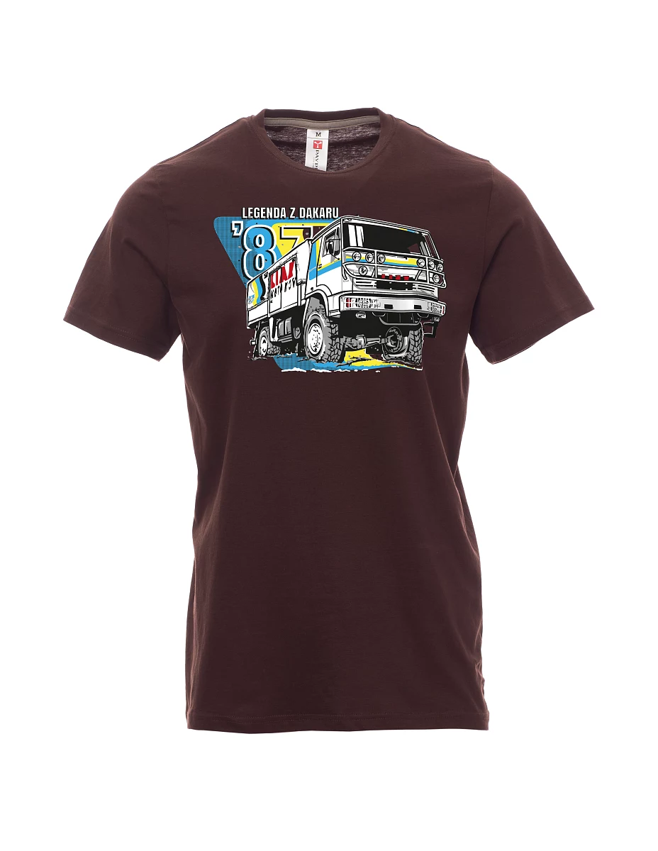 Męski t-shirt ciemny brąz Liaz z Dakaru 1987