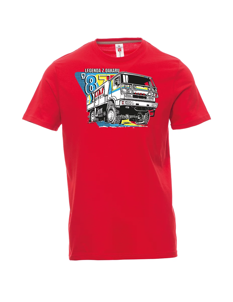 Męski t-shirt czerwony Liaz z Dakaru 1987