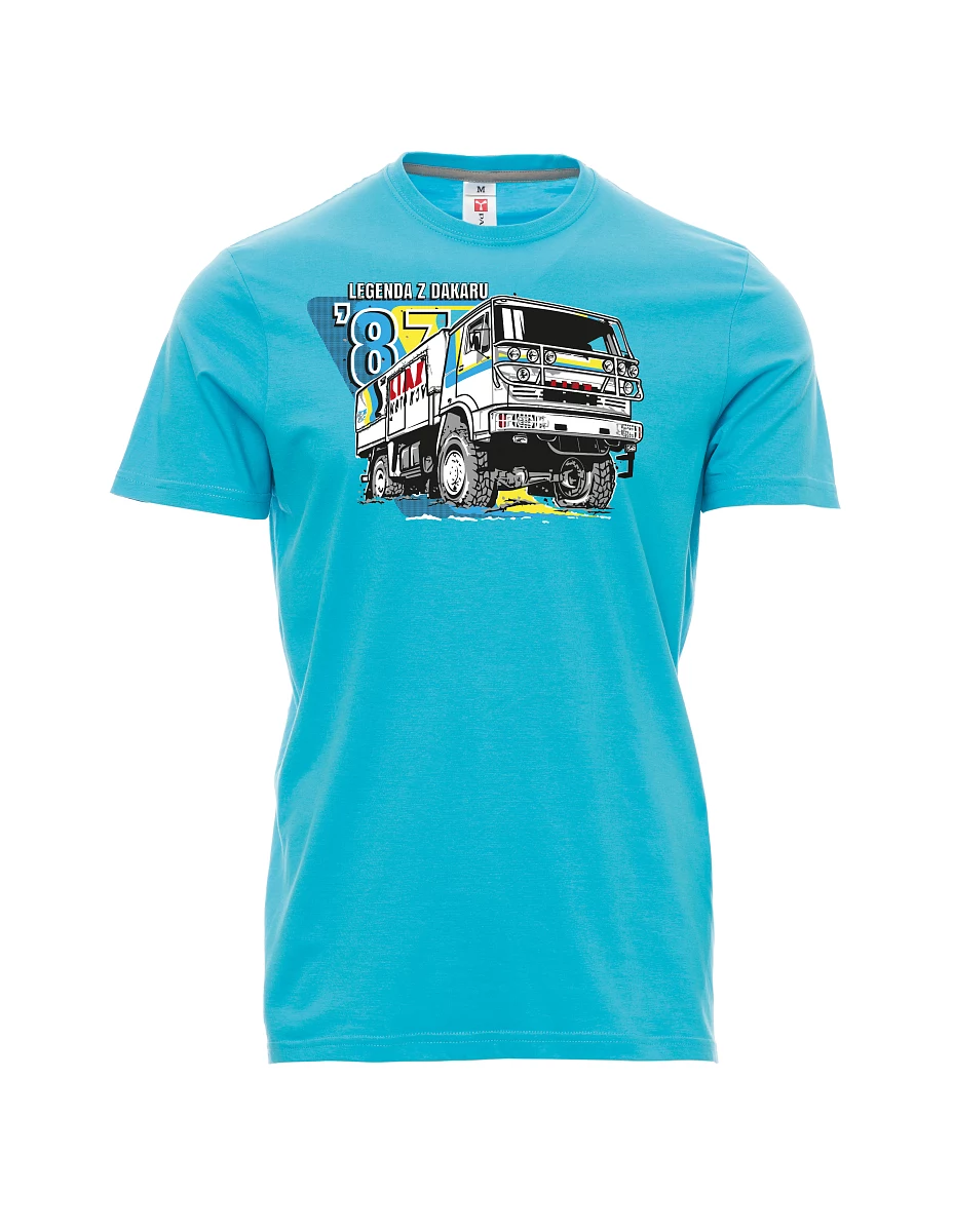Męski t-shirt turkusowy Liaz z Dakaru 1987