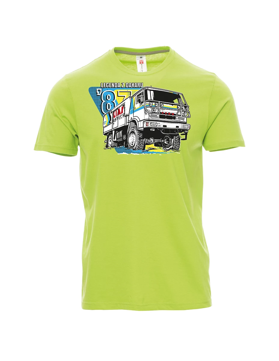 Męski t-shirt jasno zielony Liaz z Dakaru 1987