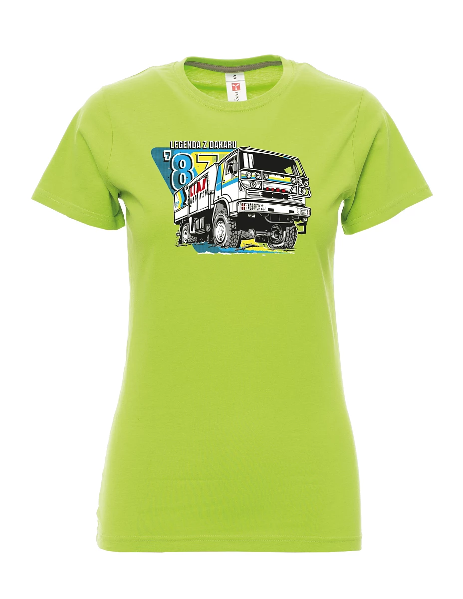 Damski t-shirt limetkowy Liaz z Dakaru 1987