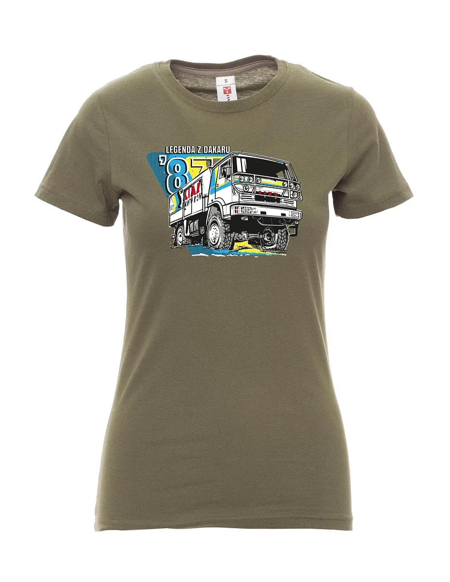 Damski t-shirt khaki Liaz z Dakaru 1987