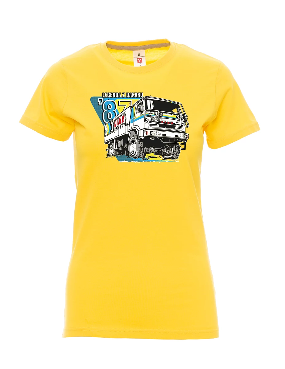 Damski t-shirt żółty Liaz z Dakaru 1987