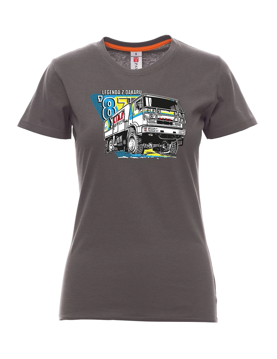 Damski t-shirt antracytowy Liaz z Dakaru 1987