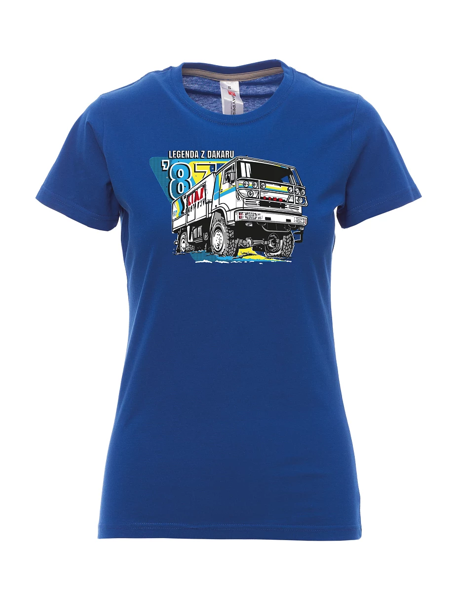 Damski t-shirt królewski niebieski Liaz z Dakaru 1987