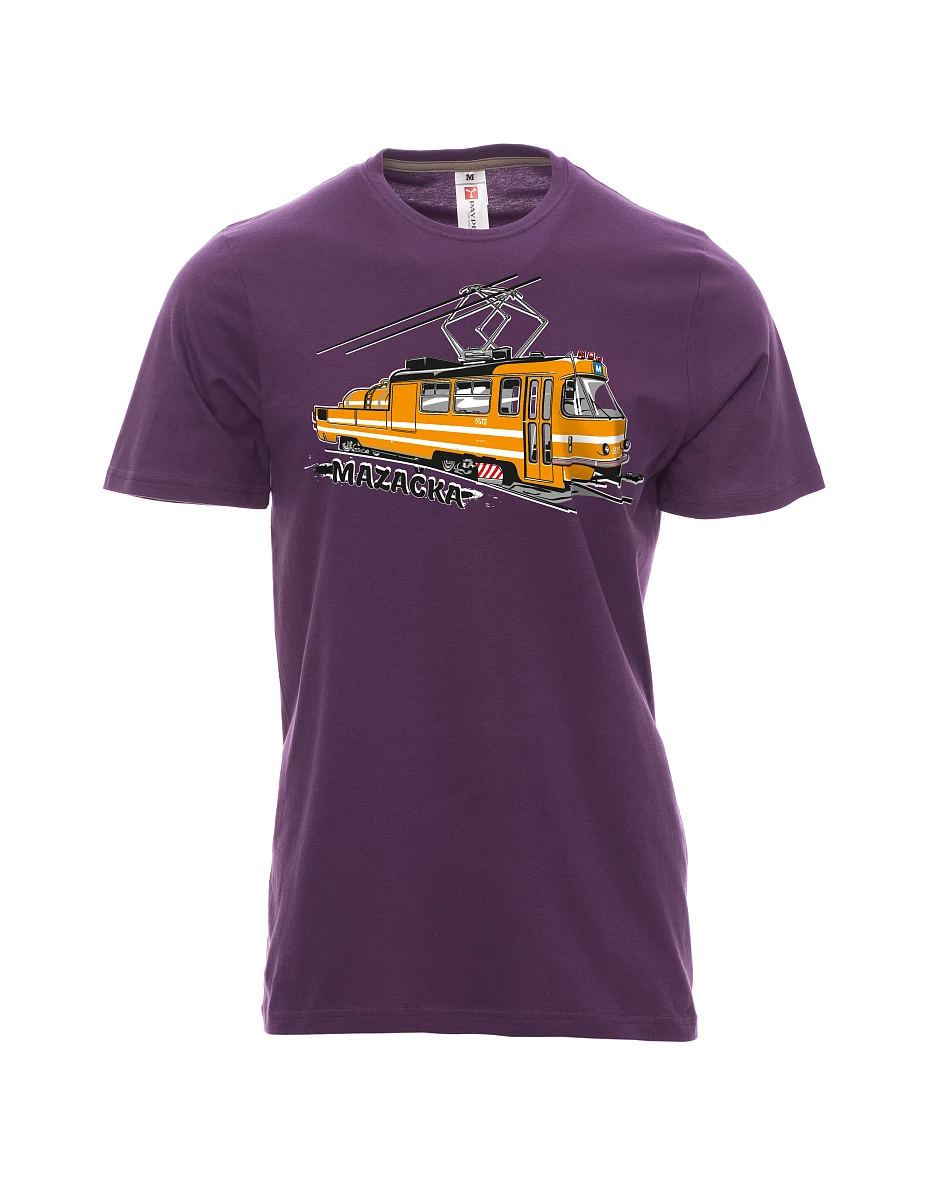Męski t-shirt purpurowy Tramwaj smarujący