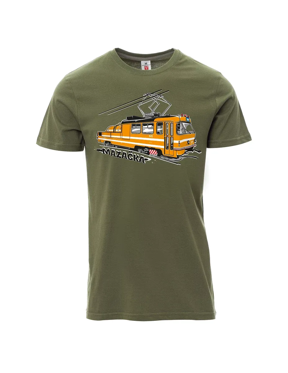 Męski t-shirt khaki Tramwaj smarujący