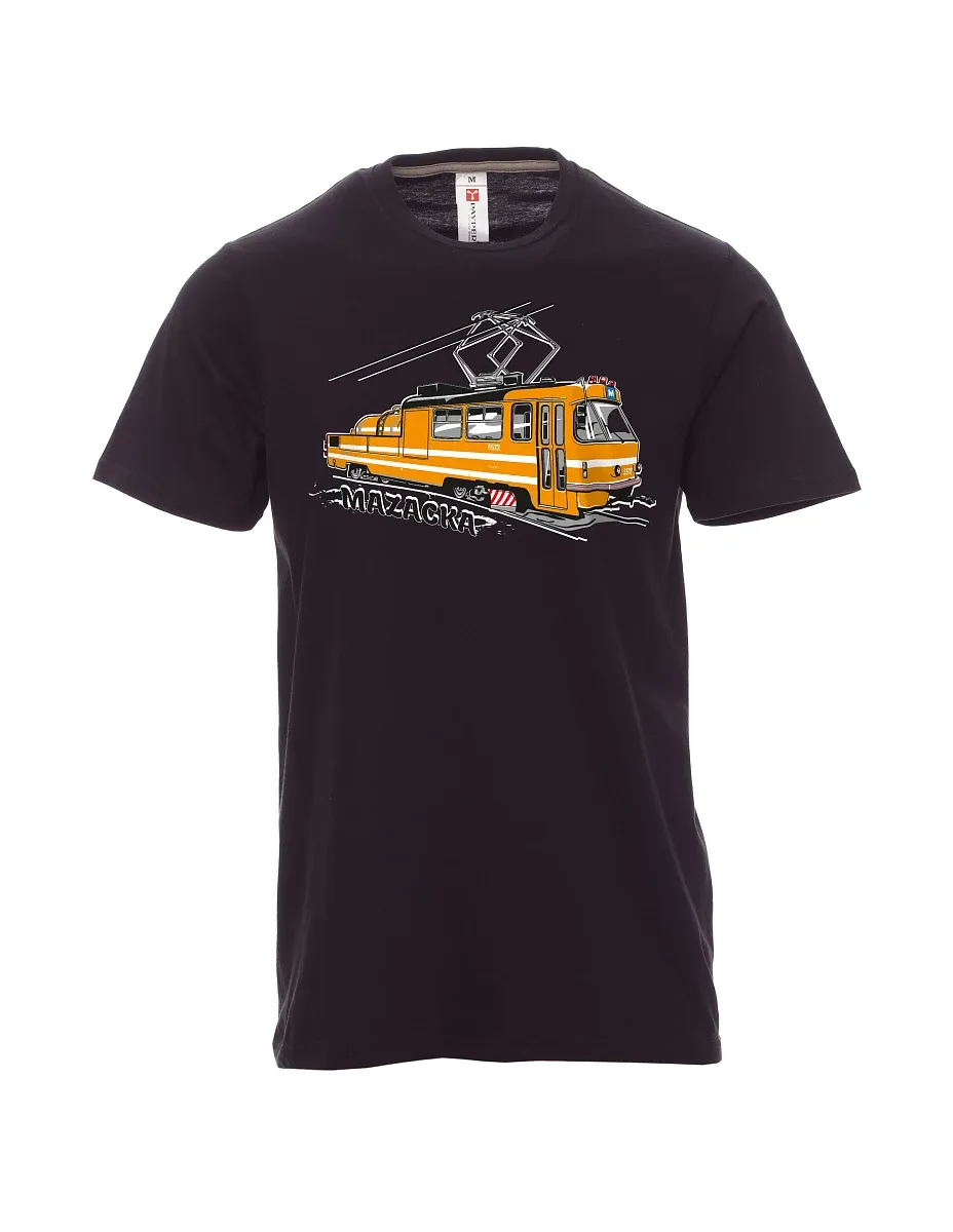 Męski t-shirt czarny Tramwaj smarujący